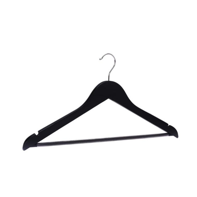 WOODEN CLOTH HANGERS PVC 3 PIECES - BLACK