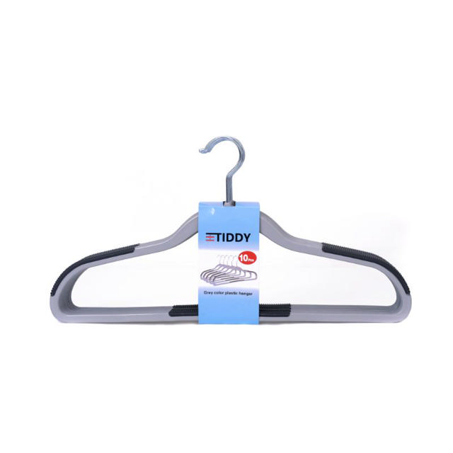 PLASTIC HANGERS 10 PIECES - GREY