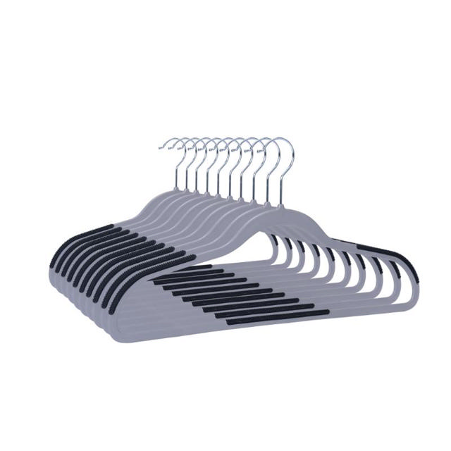 PLASTIC HANGERS 10 PIECES - GREY