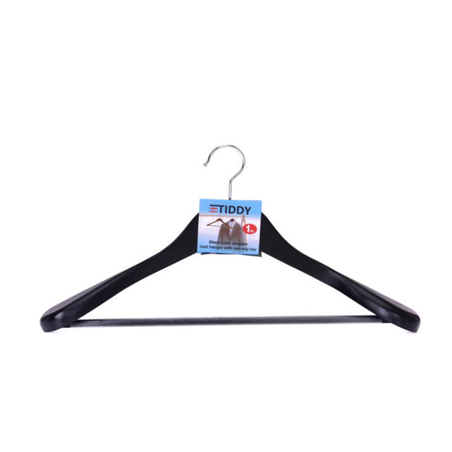 WOODEN COAT HANGER PVC -  BLACK