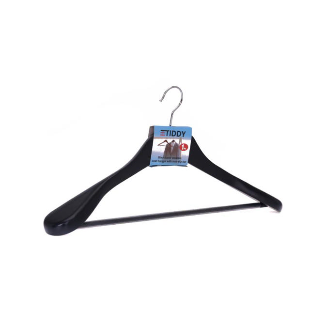 WOODEN COAT HANGER PVC -  BLACK