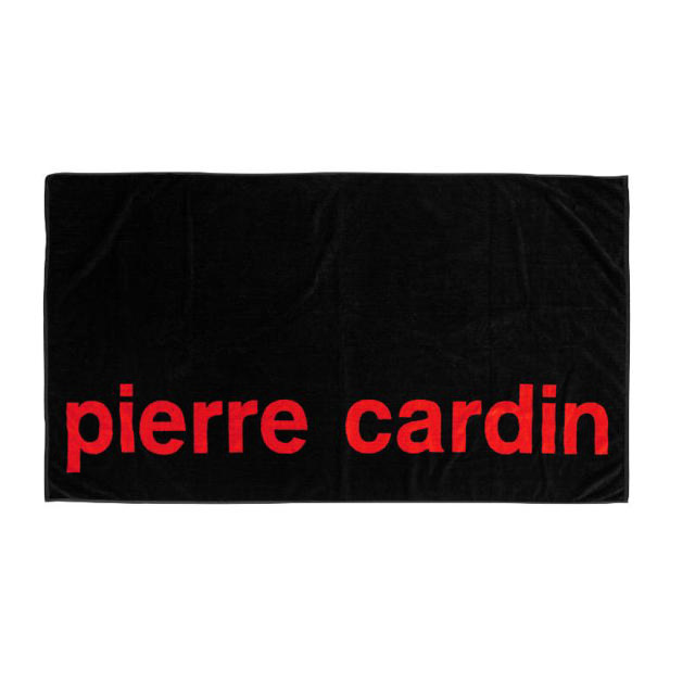 PIERRE CARDIN BEACH TOWEL VELOUR - BLACK