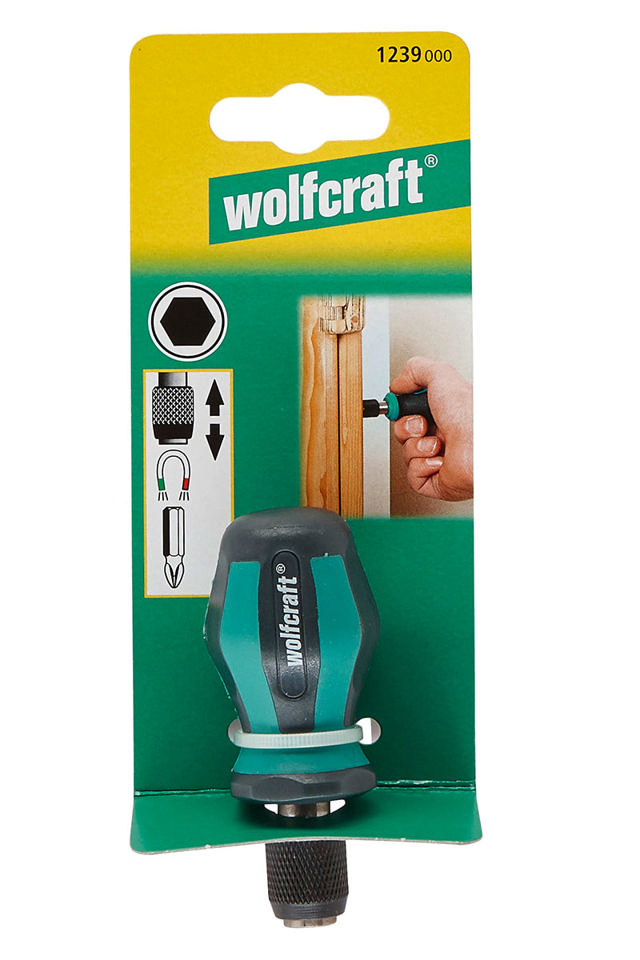 WOLFCRAFT 1 HAND SCREWDRIVER WITH ADAPTOR SHORT