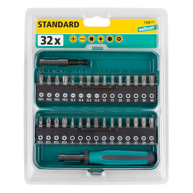 WOLFCRAFT 1 STANDARD BIT SET 32 PCS