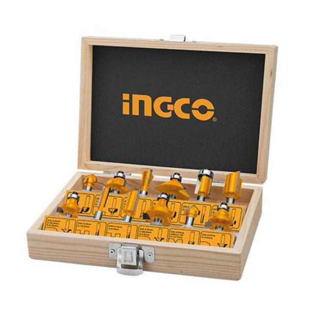 INGCO 12PCS ROUTER BITS SET 6MM