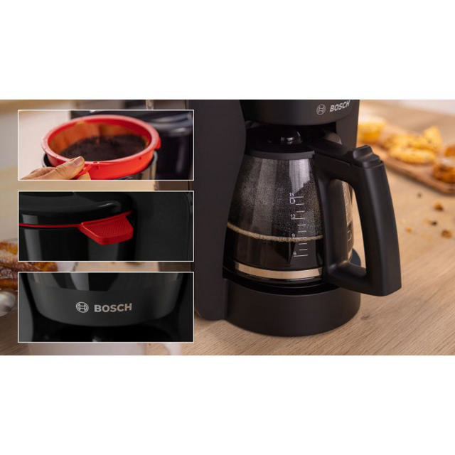 BOSCH COFFEE MAKER BLACK 1.2L 1.2KW