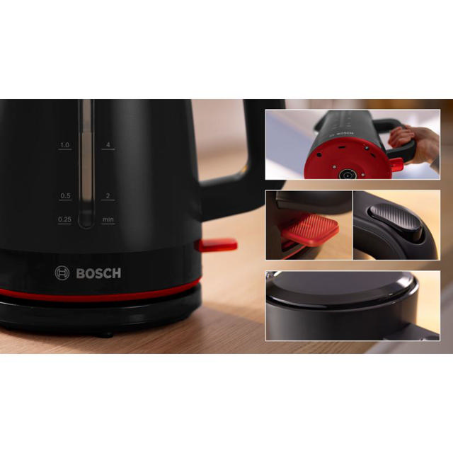 BOSCH KETTLE BLACK 1,7L 2.4KW