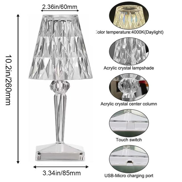 ΦΩΤΙΣΤΙΚΟ ΕΠΙΤΡΑΠΕΖΙΟ LED DIAMANT 26CM