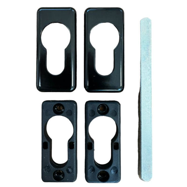 SQUARE HANDLES SET FOR ALUMINIUM DOOR - BLACK