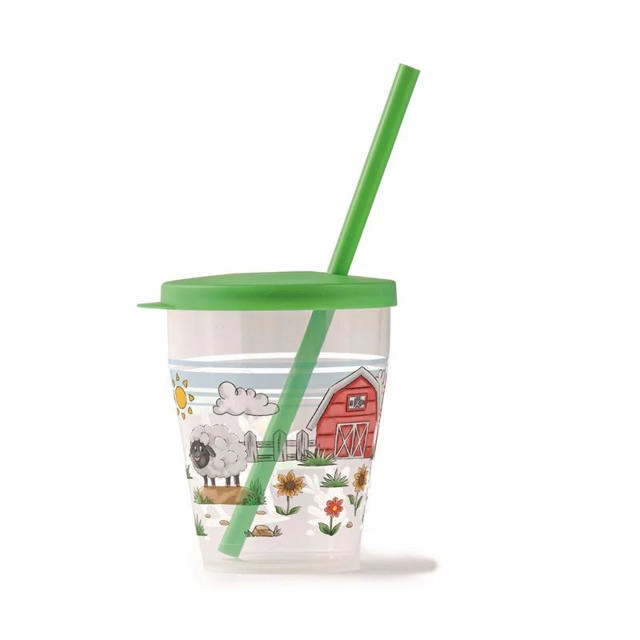 SNIPS FARM PLASTIC CUP WITH LID 385ML