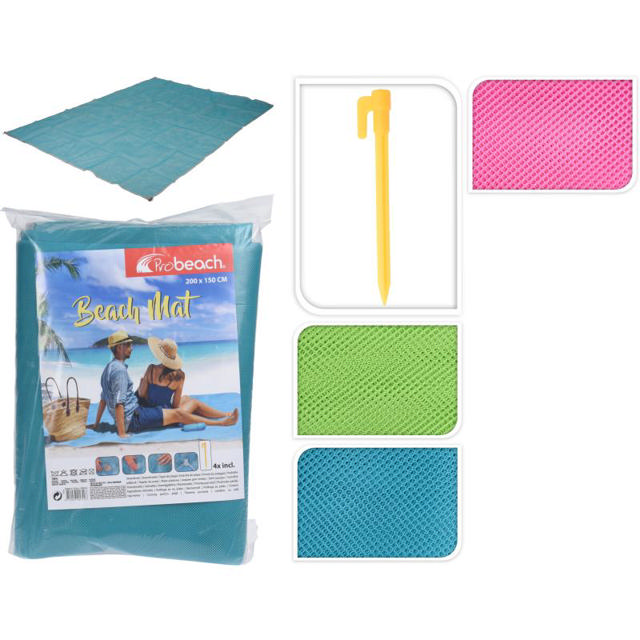 BEACH MAT POLYESTER - SAND FREE - BLUE