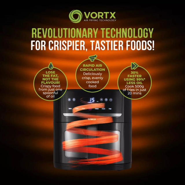 TOWER VORTX ECO SAVER AIRFRYER 1.5KW 6L