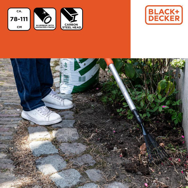 BLACK & DECKER EXPANDABLE ALUMINIUM RAKE