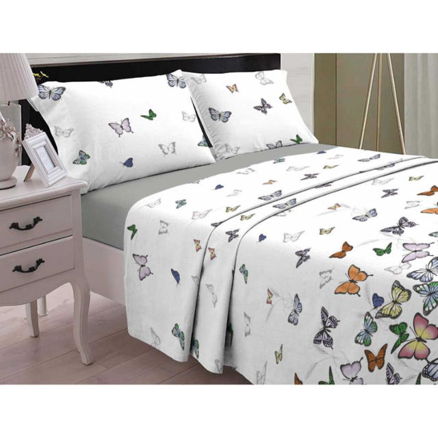 BEDSET LARGE SINGLE 180X270CM BUTTERFLIES