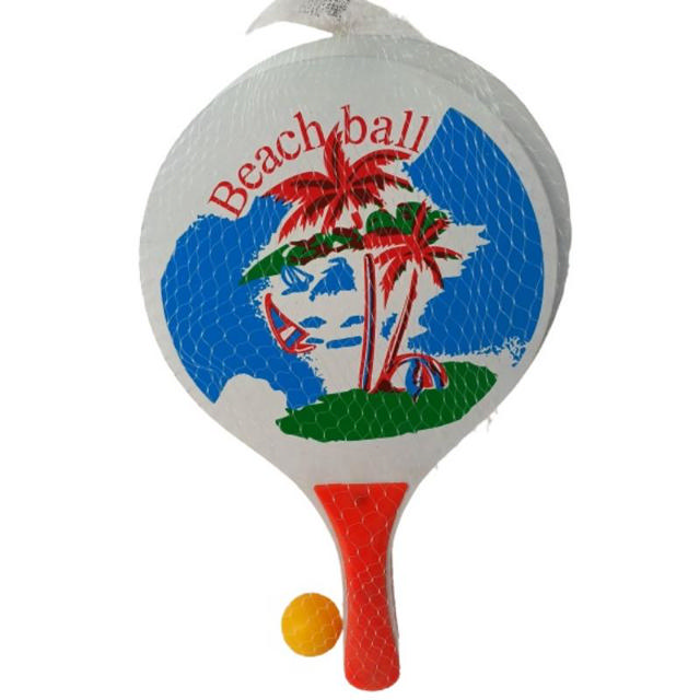 WOOD RACKETS SET WITH BEACH BALL