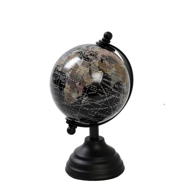 ESPIEL RESIN DECO GLOBE 14.5CM - BLACK