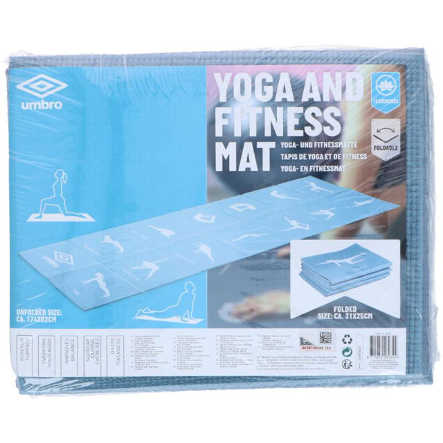 UMBRO YOGA MAT FOLDABLE 173X61X0.5CM - BLUE