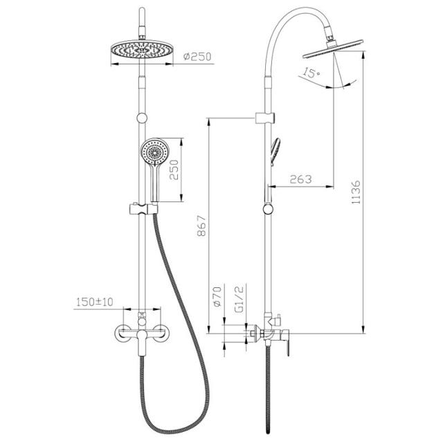 IC SHOWER SET-ALISADO FLEXIBLE - BLUE