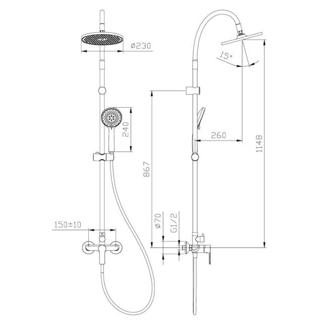 IC SHOWER SET-ALISADO FLEXIBLE GUN