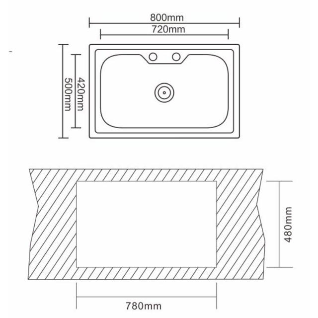 ΝΕΡΟΧΥΤΗΣ ΑΠΟ ΑΝΟΞΕΙΔΩΤΟ ΑΤΣΑΛΙ 80X50CM