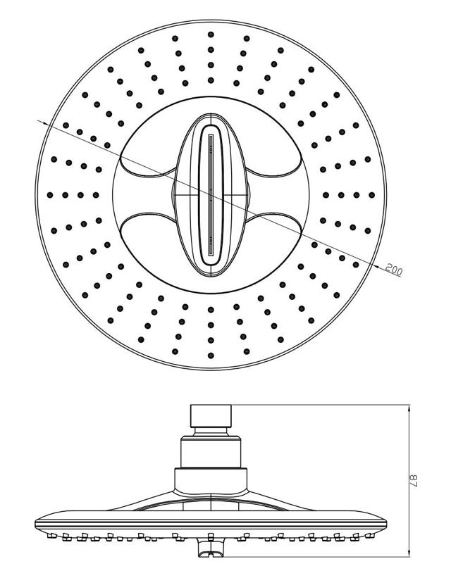 IC RAIN SHOWER HEAD CHROMIUM