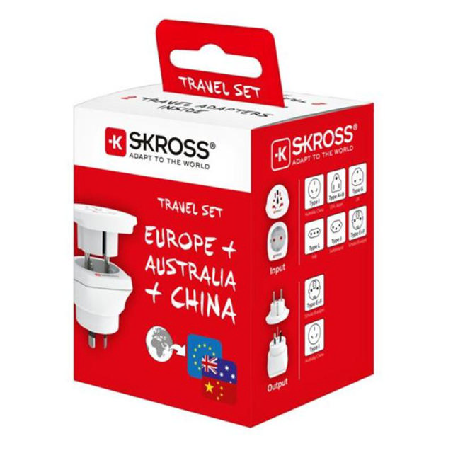 SKROSS TRAVEL ADAPTER AUS/CN - WHITE