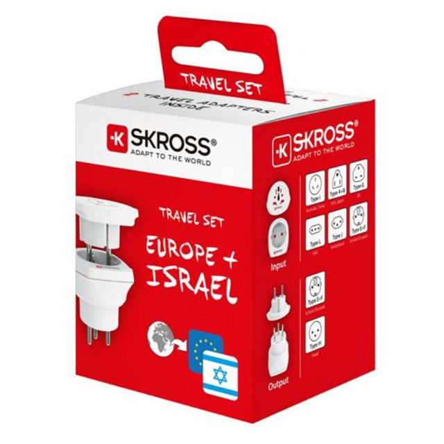 SKROSS TRAVEL ADAPTER FOR USE IN ISRAEL - WHITE