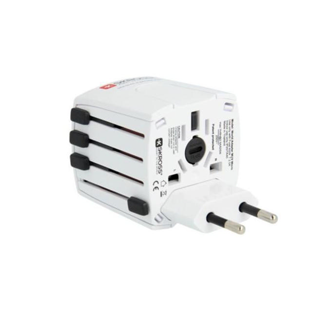 SKROSS MUV MICRO TRAVEL ADAPTER 150 COUNTRIES - WHITE