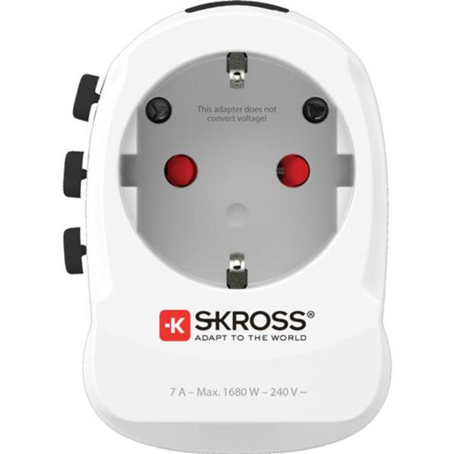 SKROSS ΠΡΟΣΑΡΜΟΓΕΑΣ ΤΑΞΙΔΙΟΥ PRO LIGHT USB A +C - ΑΣΠΡΟ