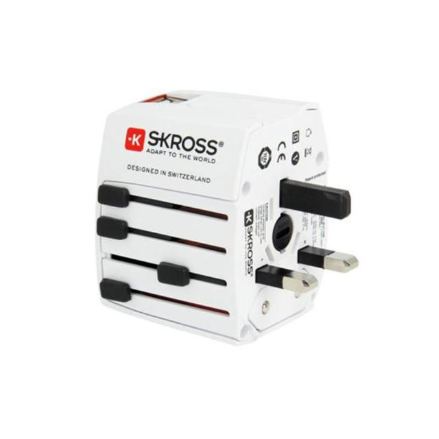 SKROSS TRAVEL MU USB ADAPTER A+C U/SAL - WHITE