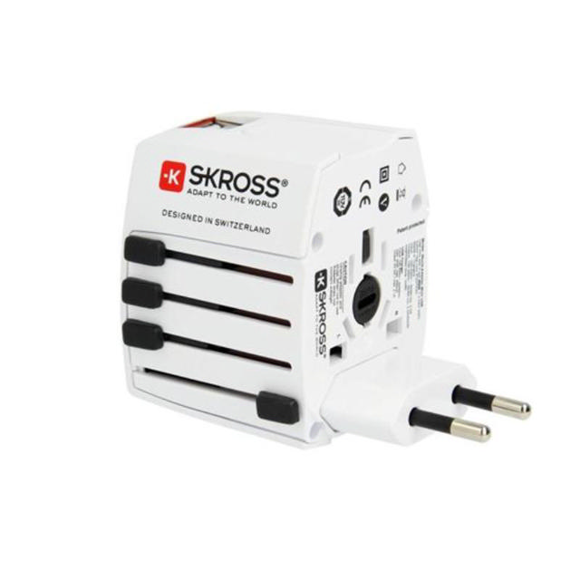 SKROSS TRAVEL MU USB ADAPTER A+C U/SAL - WHITE