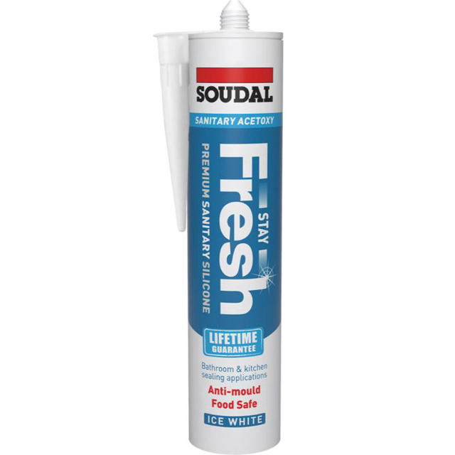 SOUDAL STAY FRESH SANITARY SILICONE - WHITE 290ML