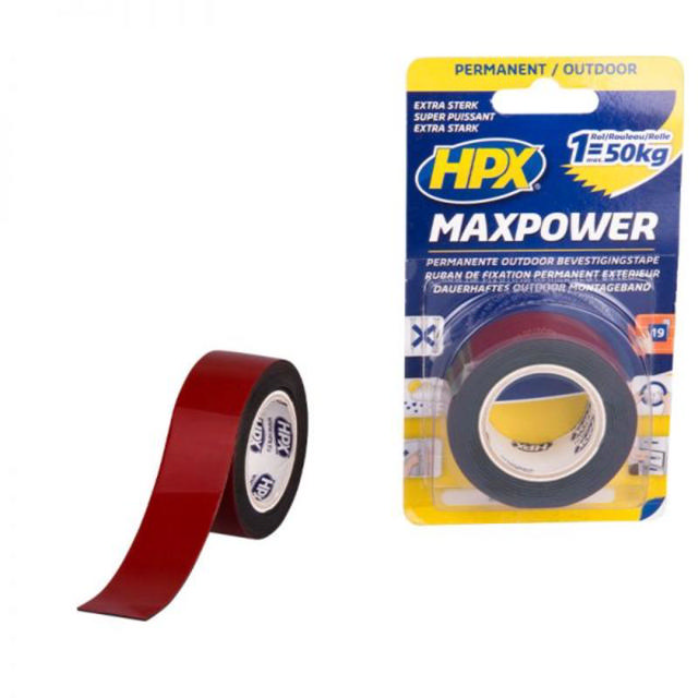 HPX MAX POWER BLACK OUTDOOR 25MMX1.5M - ΤΑΙΝΙΑ ΔΙΠΛΗΣ ΟΨΗΣ