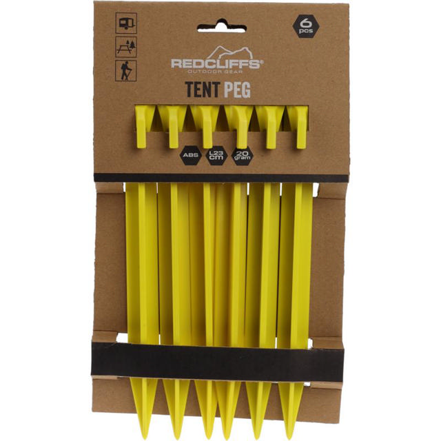 TENT PEGS ABS 6PCS 23CM - YELLOW