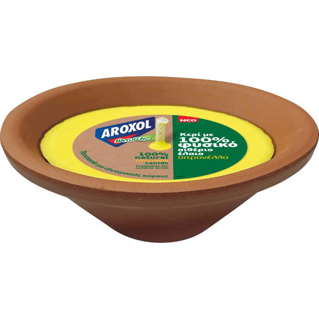 AROXOL NATURAL ΚΕΡΙ CITRONELLA  12CM ΠΗΛΙΝΟ