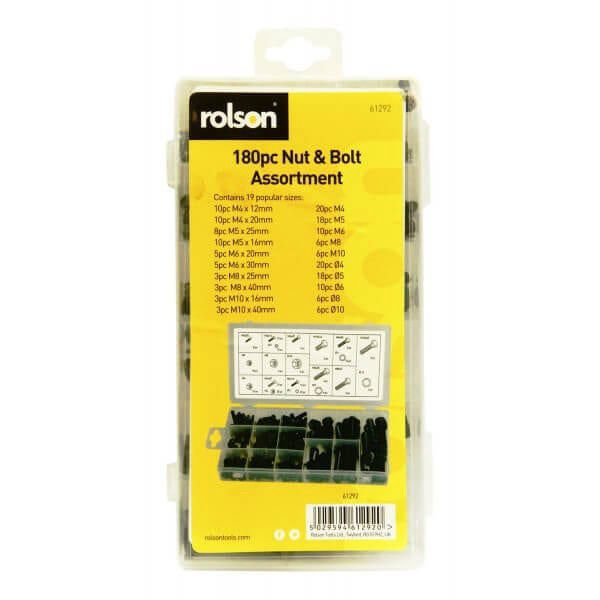 ROLSON NUT AND BOLT ASSORTMENT 180PCS