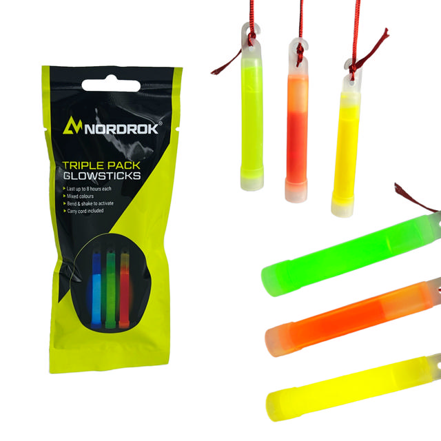 ROLSON GLOWSTICKS 3PK 100MM