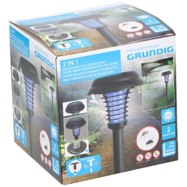 GRUNDIG SOLAR LIGHT & INSECT KILLER - BLACK