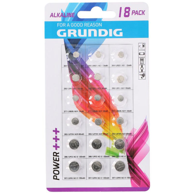 GRUNDIG BATTERY BUTTONCELL 18 PIECES