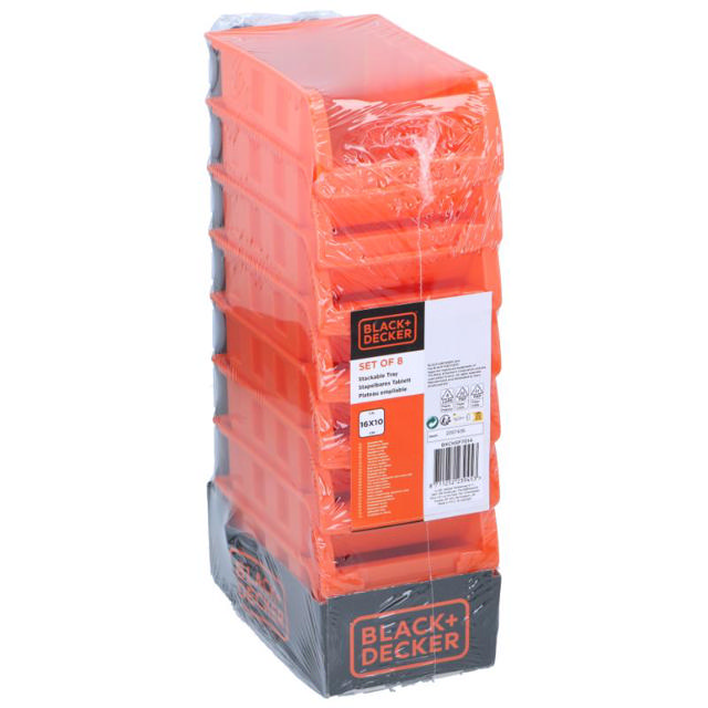 BLACK&DECKER STACKABLE TRAY 8 PIECES - ORANGE