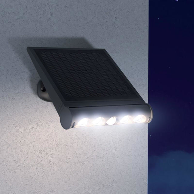 XANLITE SOLAR LED LIGHT FIXTURE WITH DETACHABLE PANEL - BLACK