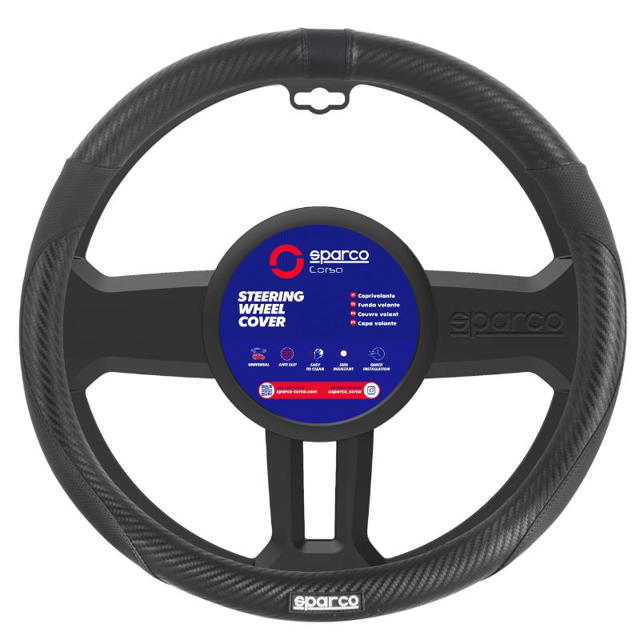 SPARCO STEERING WHEEL COVER - BLACK